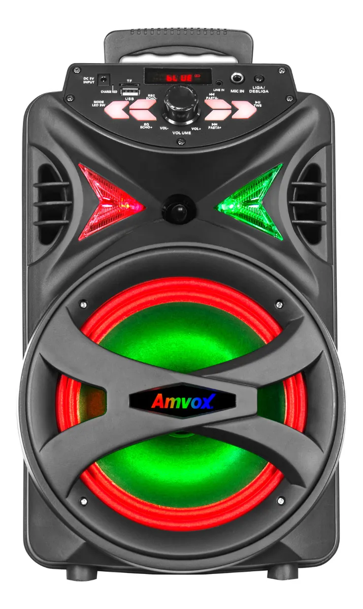 Caixa de Som Amplificada Amvox ACA 255 Hit Woofer 8" Bivolt
