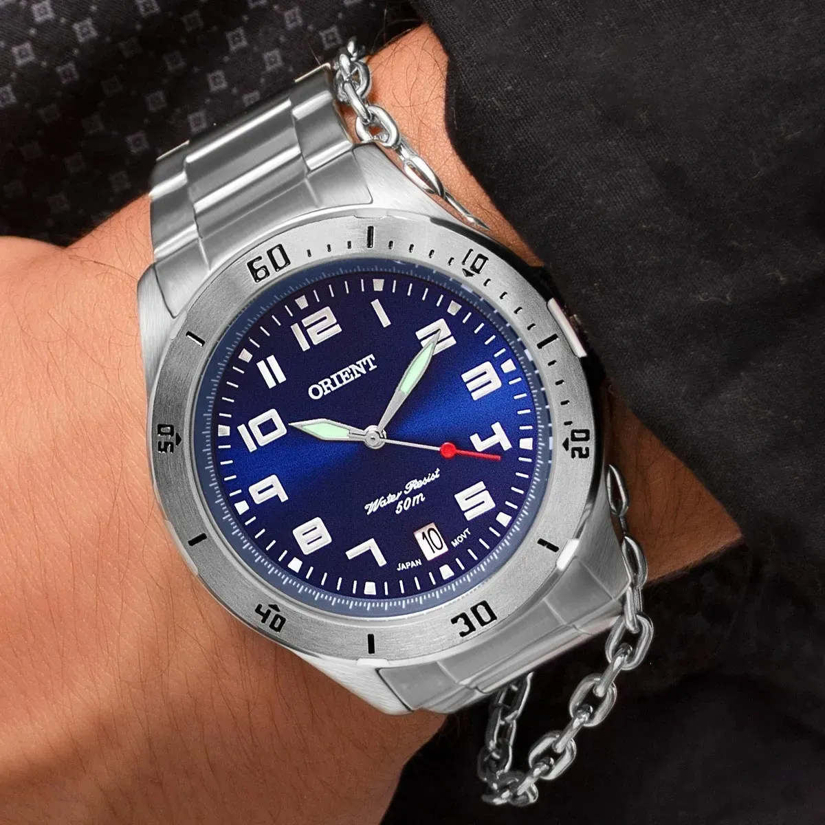 RELOGIO MASCULINO ANALOGICO PRATEADO MBSS1155A D2SX